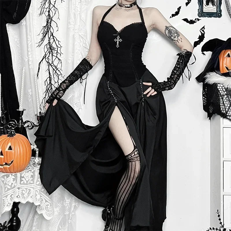 Gothic Lace Patchwork Maxi Dress Main image