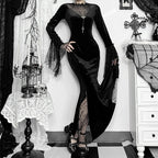 Lace Patchwork See Through Maxi Dress