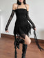 Black Strapless Corset Mini Dress