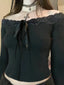 Bow Off-shoulder Knit Top
