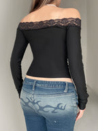 Bow Off-shoulder Knit Top