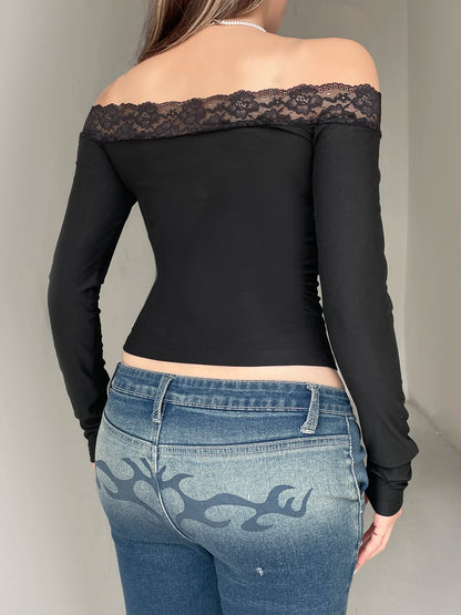 Bow Off-shoulder Knit Top