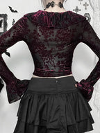 Flocking Ruffled Knit Top
