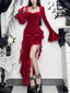 Christmas Velvet Lace Patchwork Midi Dress