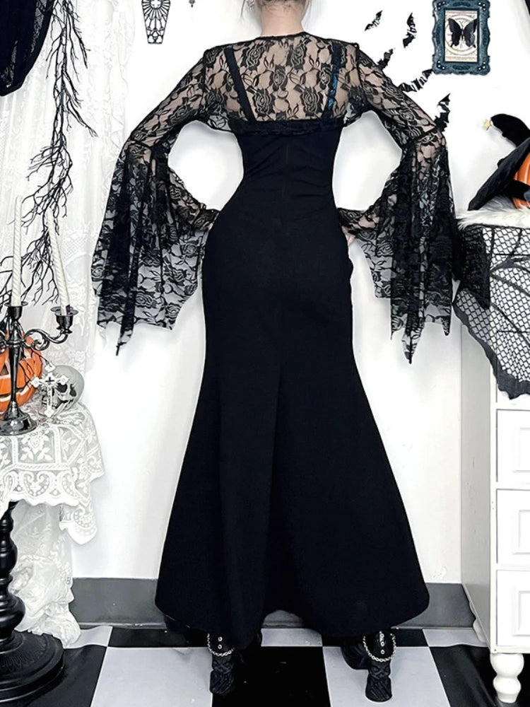 High Waist Bandage Corset Maxi Dress