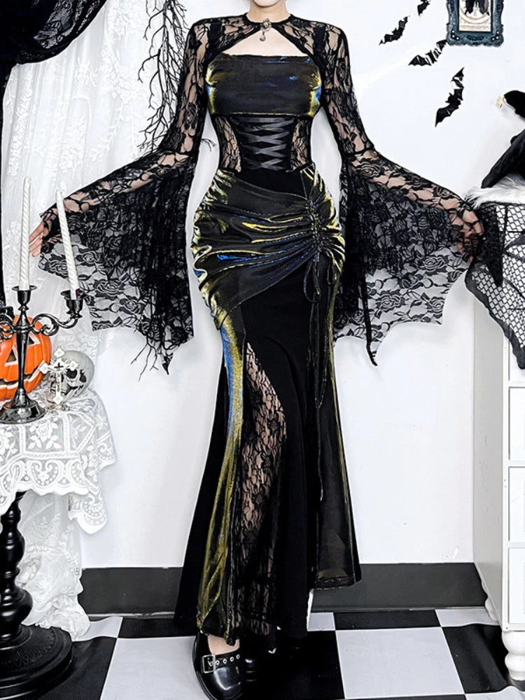 High Waist Bandage Corset Maxi Dress