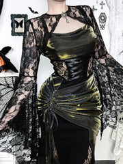 High Waist Bandage Corset Maxi Dress