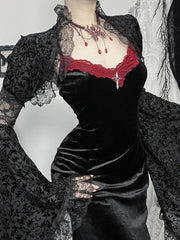 Spaghetti Strap Lace Patchwork Maxi Dress