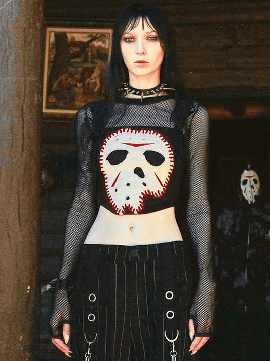 Spider Web Mesh Knit Top