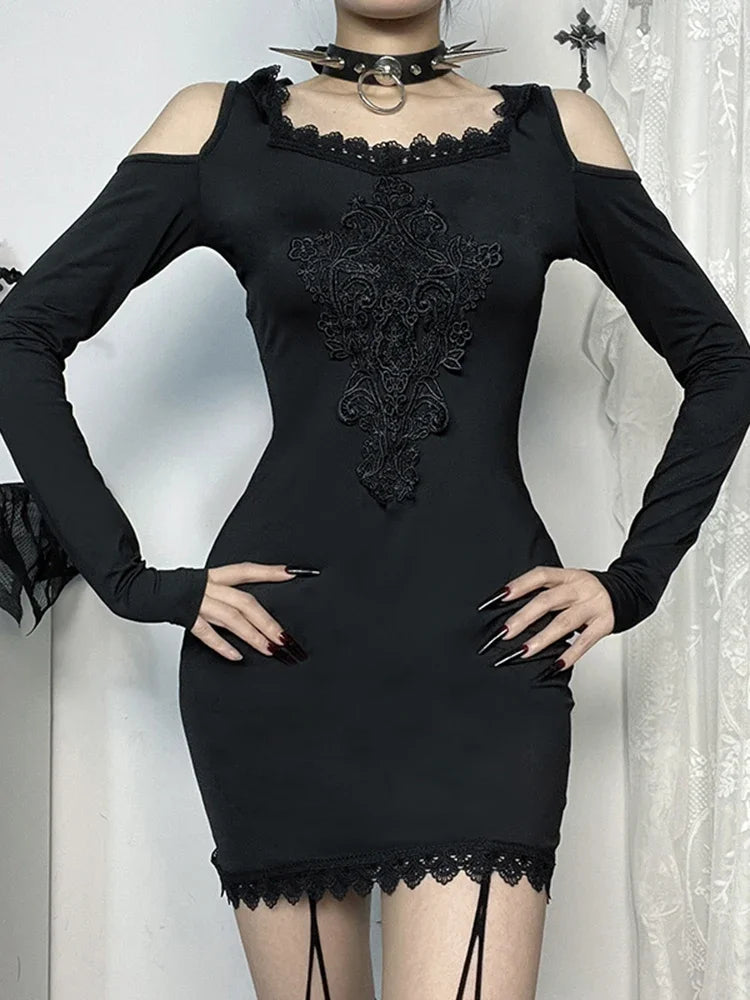 Embroidery Hooded Mini Dress Main image