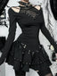 Hollow Mesh Patchwork Knit Top