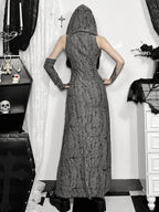 Cyber Hooded Hipster Maxi Dress