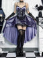 Purple Lace Cross Corset Midi Dress
