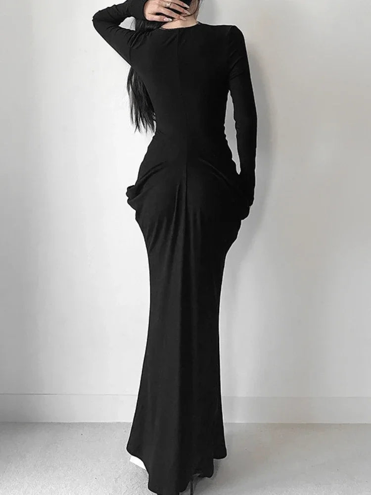 Elegant Lace Patchwork Corset Maxi Dress