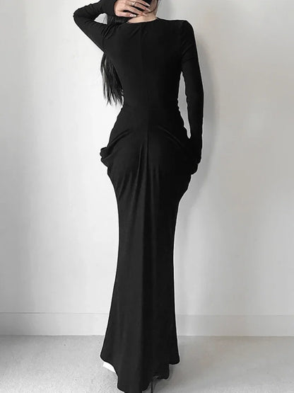 Elegant Lace Patchwork Corset Maxi Dress