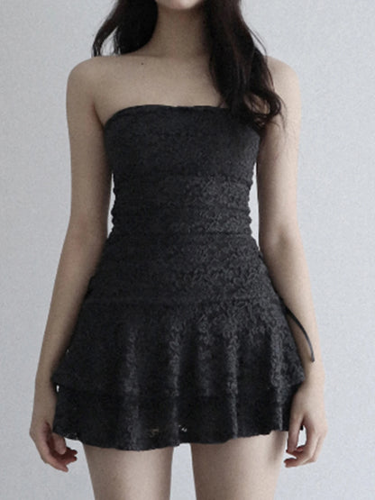 Strapless Lace Party Mini Dress