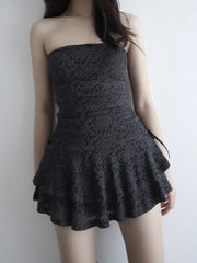 Strapless Lace Party Mini Dress