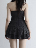 Strapless Lace Party Mini Dress