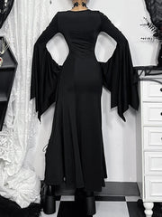 Cosplay Hollow Flare Sleeve High Waist Maxi Dress