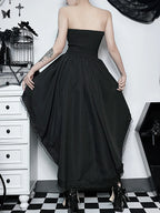 Halloween Lace Patchwork Corset Midi Dress