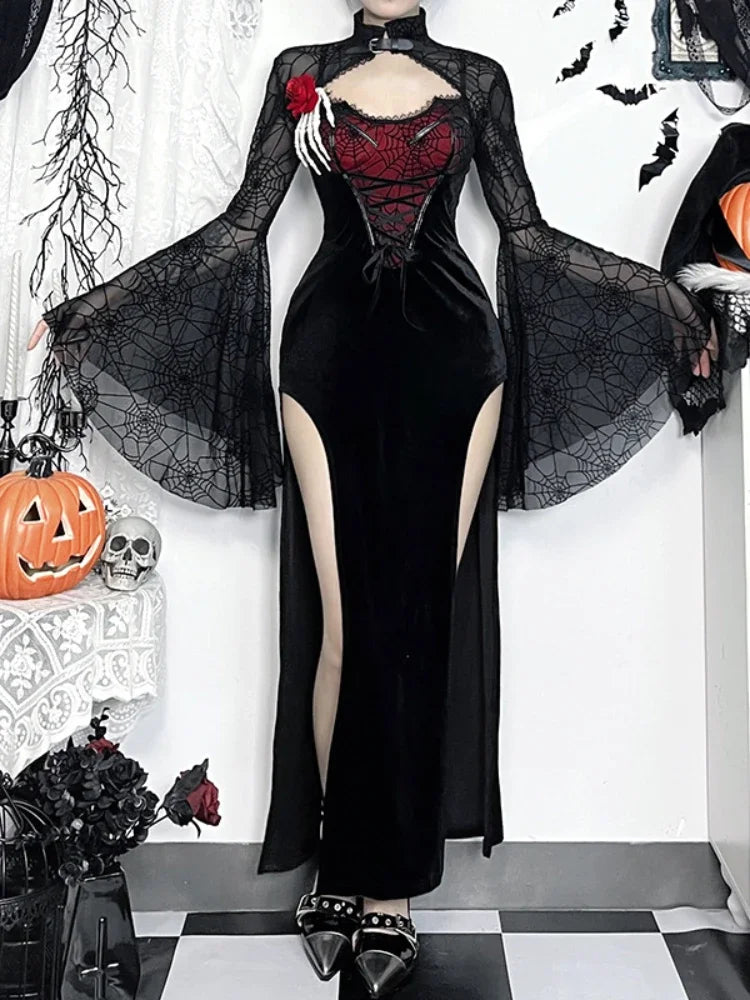 Spiderweb High Waist Corset Maxi Dress Main image