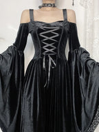 Flare Sleeve High Waist Bandage Maxi Dress