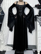 Flare Sleeve High Waist Bandage Maxi Dress