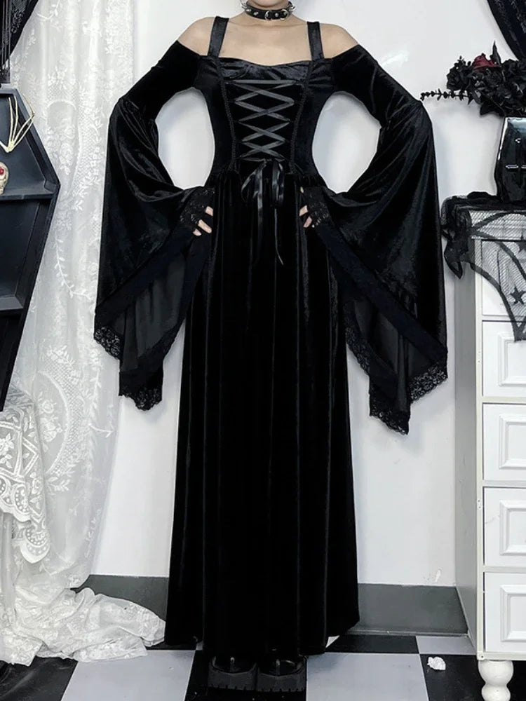 Flare Sleeve High Waist Bandage Maxi Dress Main image
