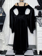 Flare Sleeve High Waist Bandage Maxi Dress