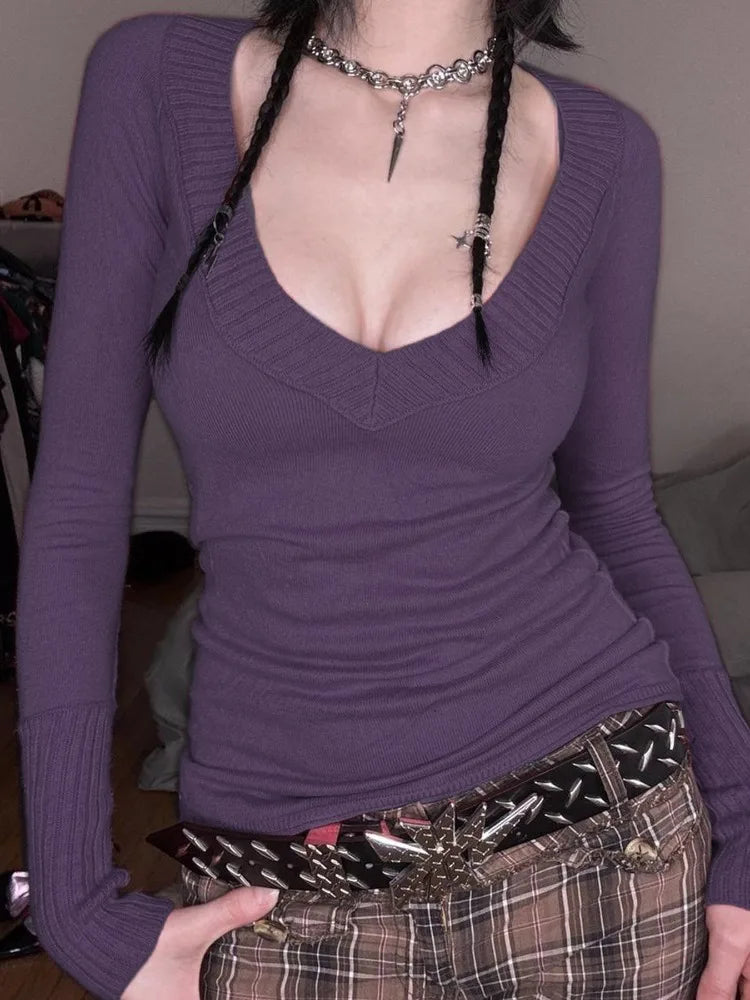Pastel V-neck Knit Top Main image