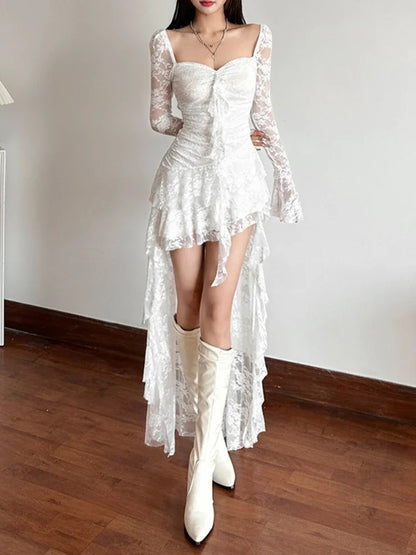 Fairycore See Through Corset Midi Dress