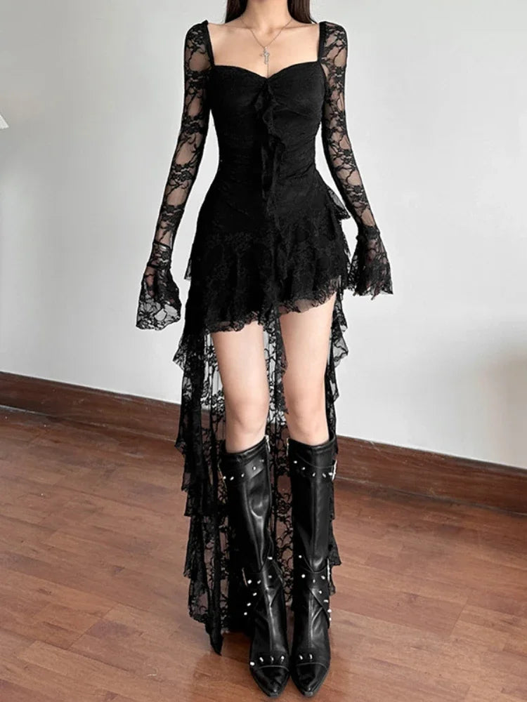Fairycore See Through Corset Midi Dress