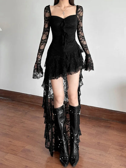 Fairycore See Through Corset Midi Dress