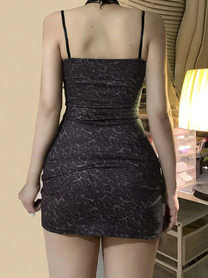 Leopard Lace Bodycon Mini Dress