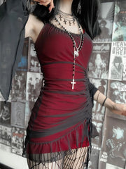 Red Spaghetti Strap Mini Dress