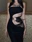 Sleeveless Hollow Out Bodycon Maxi Dress