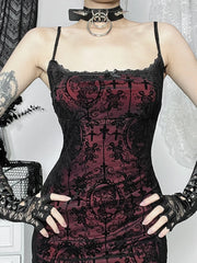 Cross Pattern Spaghetti Strap Maxi Dress