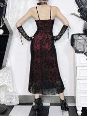 Cross Pattern Spaghetti Strap Maxi Dress