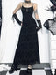 High Waist Flocking Party Maxi Dress