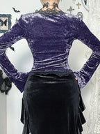 Velvet Lace Patchwork Knit Top