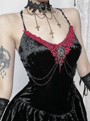 Velvet Chain Corset Mini Dress