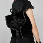 Witch Harajuku Magic Embroidery Velvet Gothic Punk Rock Backpack Bag Halloween