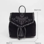 Witch Harajuku Magic Embroidery Velvet Gothic Punk Rock Backpack Bag Halloween
