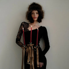 Lace Patchwork See Through Maxi Dress