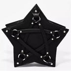 Black Gothic Pentagram Unisex Punk Designer Casual Retro Fashion Leather Bag Halloween