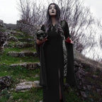 High Waist Flared Sleeve Maxi Dress