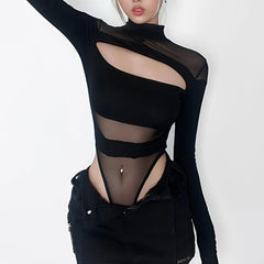 Mesh Bodysuit Knit Top