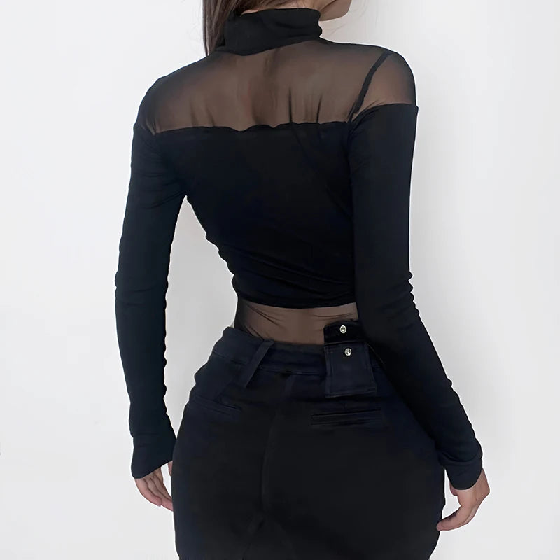 Mesh Bodysuit Knit Top