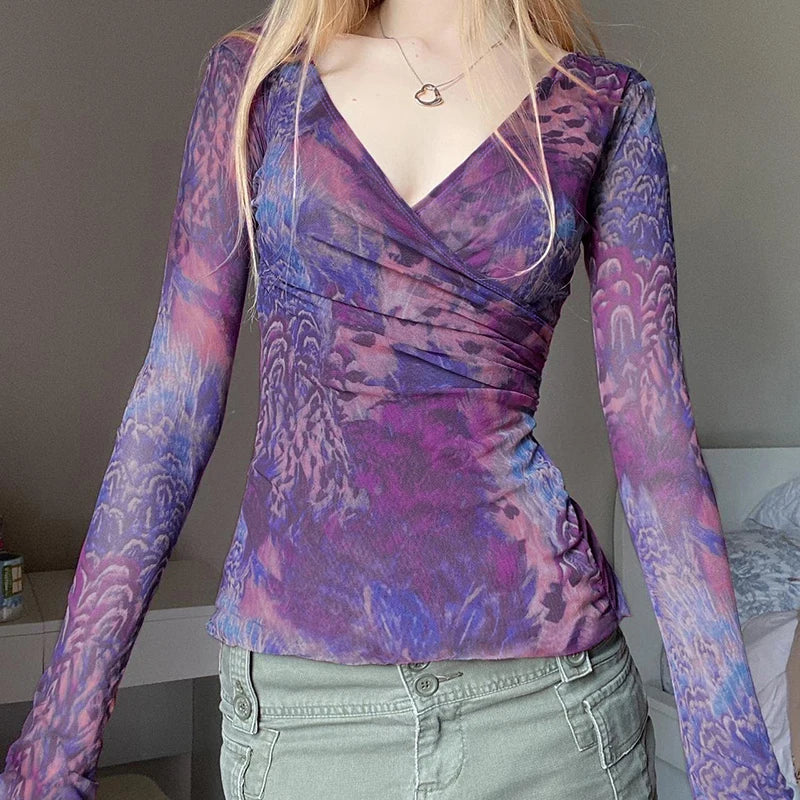 Cross V-neck Knit Top Main image