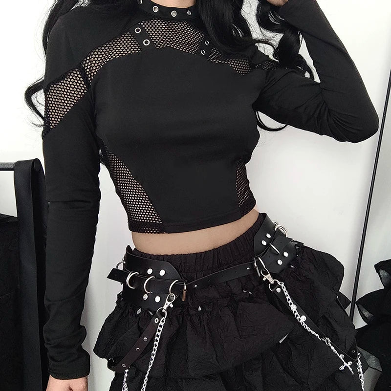 Sheer Mesh Knit Top Main image